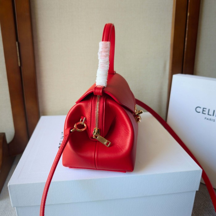 CELINE Calfskin Handbags Small Women's Red L10BF5B53-27AG L24*W9*H12 cm