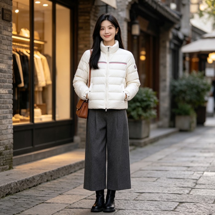 Moncler Logo Patch Zip Up Jacket