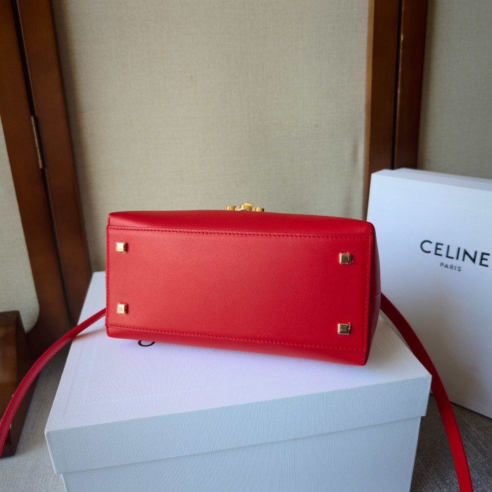 CELINE Calfskin Handbags Small Women's Red L10BF5B53-27AG L24*W9*H12 cm