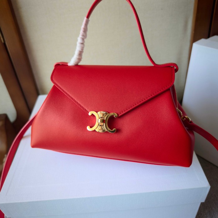 CELINE Calfskin Handbags Small Women's Red L10BF5B53-27AG L24*W9*H12 cm
