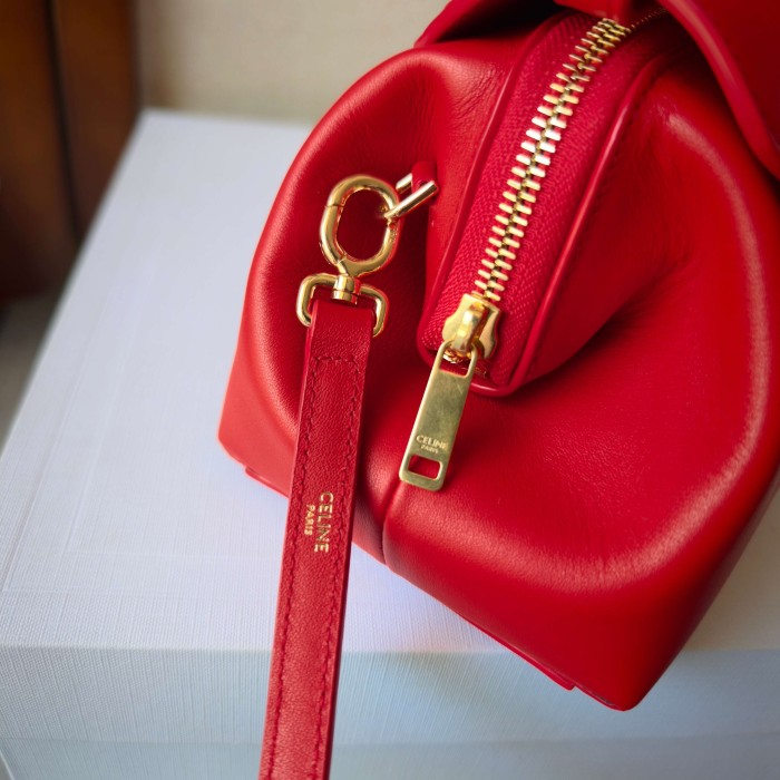 CELINE Calfskin Handbags Small Women's Red L10BF5B53-27AG L24*W9*H12 cm