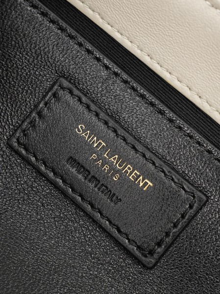 SAINT LAURENT Nolita Diamond Pattern Sheepskin Crossbody Bag, Shoulder Bag Mini Women's White 672738-1EL07-9207 size L18*W6*H13 cm