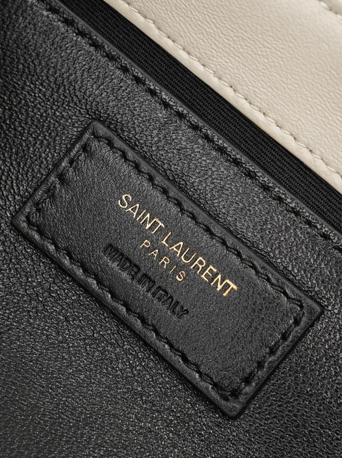 SAINT LAURENT Nolita Diamond Pattern Sheepskin Crossbody Bag, Shoulder Bag Mini Women's White 672738-1EL07-9207 size L18*W6*H13 cm