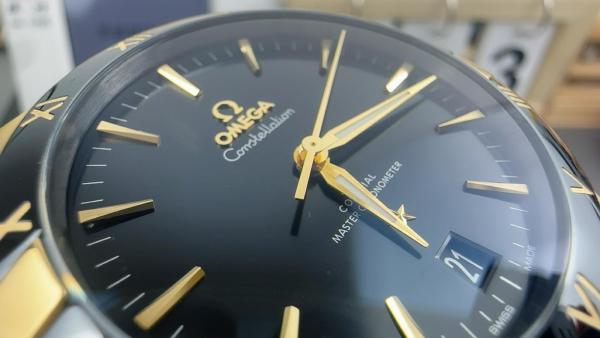 Omega Constellation  41 mm, steel ‑ yellow gold on leather strap