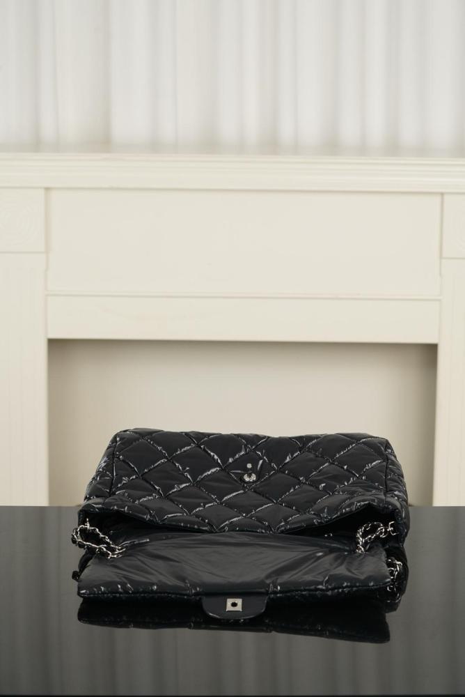 CHANEL Maxi Flap Nylon & Silver Metal Flap Bag Crossbody Bags Extra Large Women's Black AS6324-B26241-94305 L38*W11*H28 cm