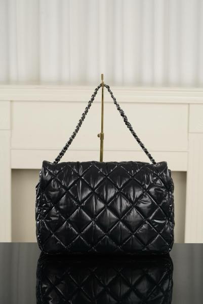 CHANEL Maxi Flap Nylon & Silver Metal Flap Bag Crossbody Bags Extra Large Women's Black AS6324-B26241-94305 L38*W11*H28 cm
