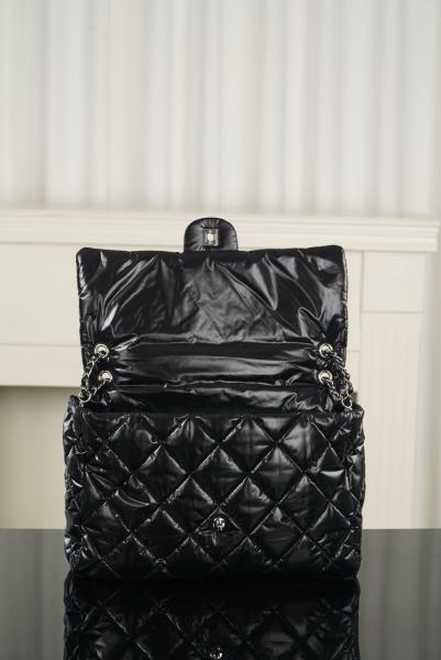CHANEL Maxi Flap Nylon & Silver Metal Flap Bag Crossbody Bags Extra Large Women's Black AS6324-B26241-94305 L38*W11*H28 cm