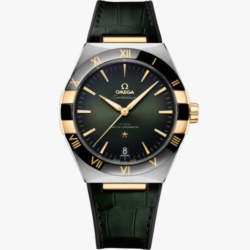 Omega Constellation  41 mm, steel ‑ yellow gold on leather strap