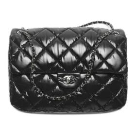 CHANEL Maxi Flap Nylon & Silver Metal Flap Bag Crossbody Bags Extra Large Women's Black AS6324-B26241-94305 L38*W11*H28 cm