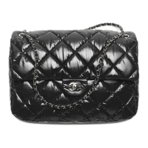 CHANEL Maxi Flap Nylon & Silver Metal Flap Bag Crossbody Bags Extra Large Women's Black AS6324-B26241-94305 L38*W11*H28 cm