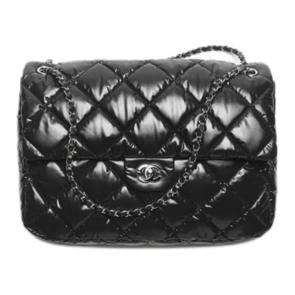 CHANEL Maxi Flap Nylon & Silver Metal Flap Bag Crossbody Bags Extra Large Women's Black AS6324-B26241-94305 L38*W11*H28 cm