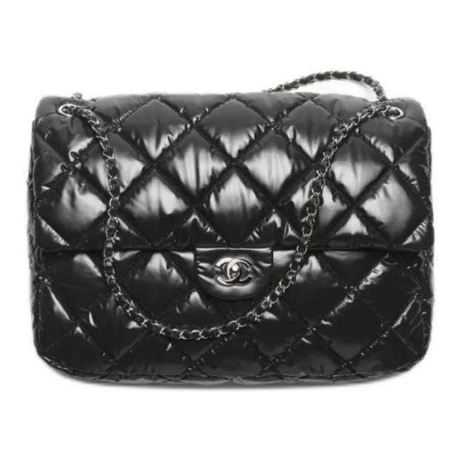CHANEL Maxi Flap Nylon & Silver Metal Flap Bag Crossbody Bags Extra Large Women's Black AS6324-B26241-94305 L38*W11*H28 cm