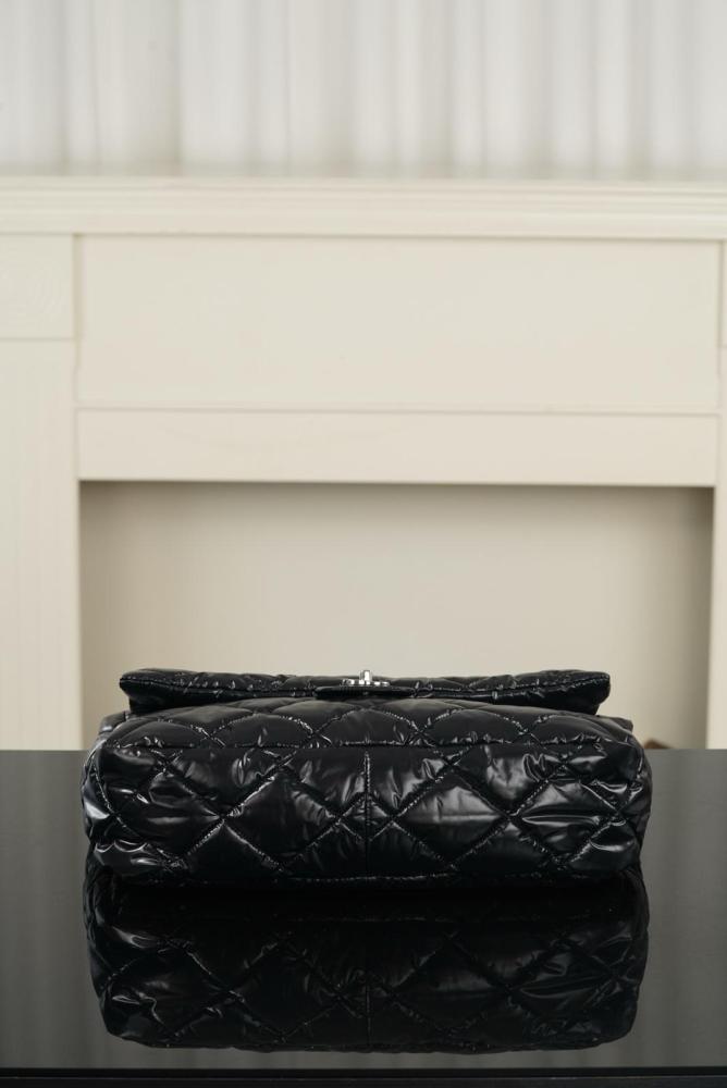 CHANEL Maxi Flap Nylon & Silver Metal Flap Bag Crossbody Bags Extra Large Women's Black AS6324-B26241-94305 L38*W11*H28 cm