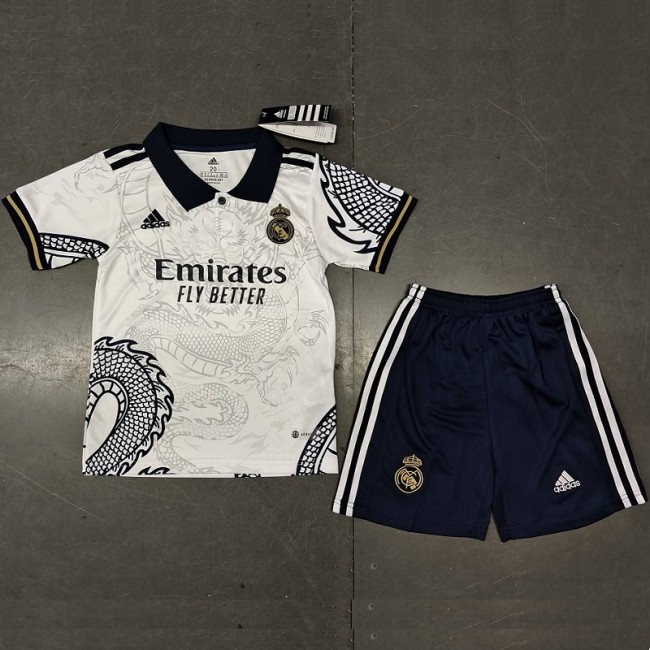 23/24 Real Madrid kids kit with socks Dragon pattern white