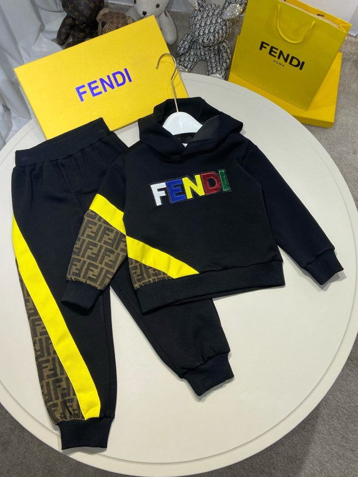FENDI Kids black hoodie with pants