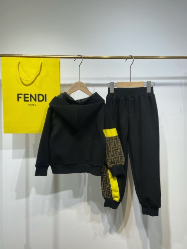FENDI Kids black hoodie with pants