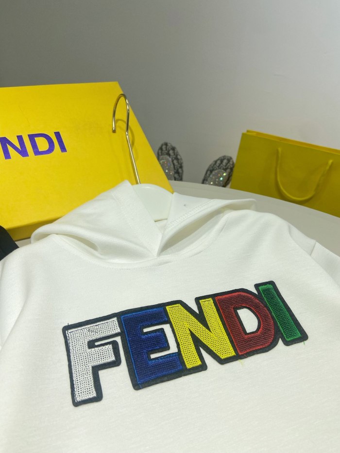FENDI Kids white hoodie with pants