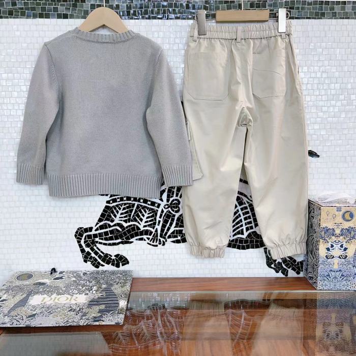 DIOR crew-neck kids suit with pants