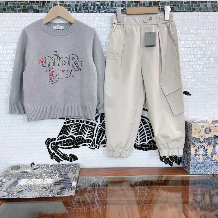 DIOR crew-neck kids suit with pants