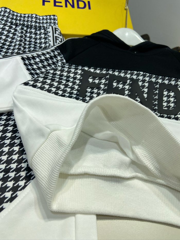 FENDI Kids black white hoodie with pants