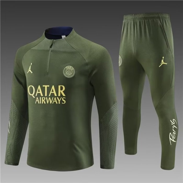 23/24 PSG Jordan Army green training suit