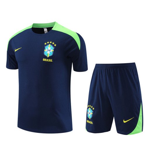24/25 Brazil Short sleeve royal blue training suit