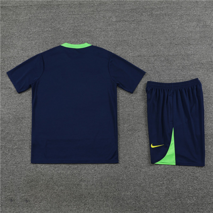 24/25 Brazil kids Short sleeve royal blue training suit