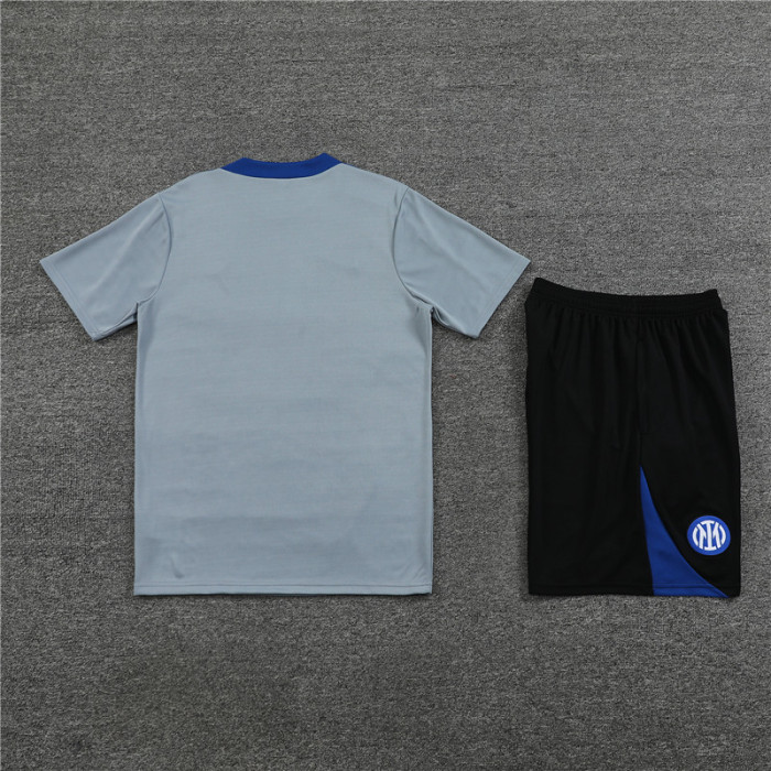 24/25 Inter Milan short -sleeved grey training suit