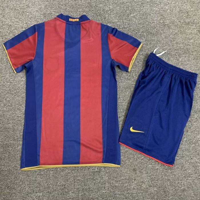 Retro 07/08 Barcelona home kids kit