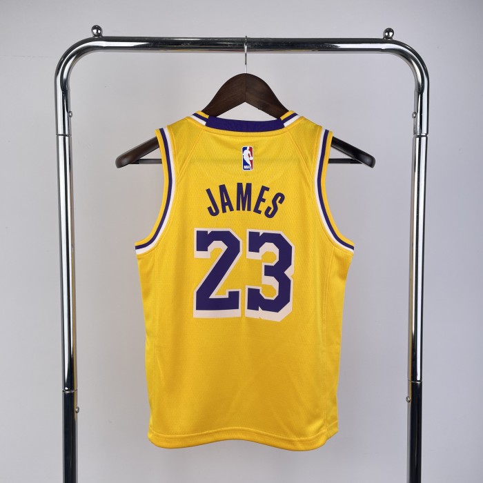 NBA Lakers #23 JAMES kids Basketball Jersey yellow