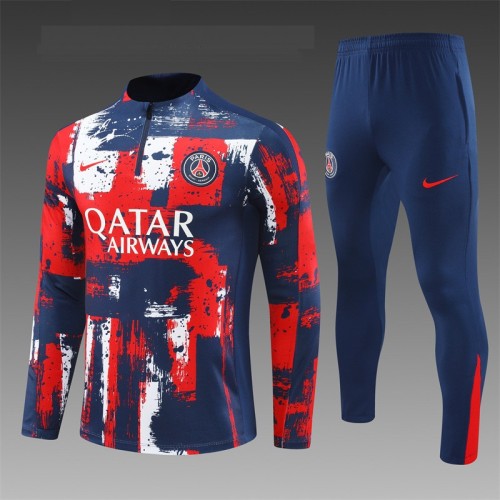 24/25 PSG kids training suit Red Blue