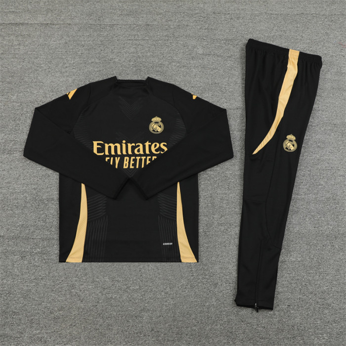 24/25 Real Madrid Adult training suit Black Gold