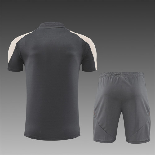 24/25 Real Madrid Short sleeve training suit dark grey