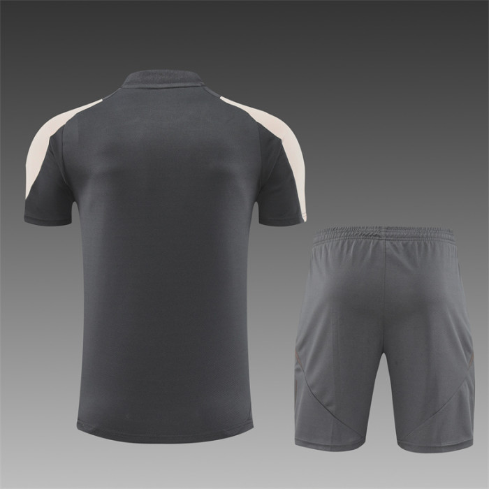 24/25 Real Madrid Short sleeve training suit dark grey