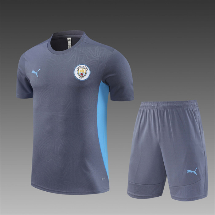 24/25 Manchester City Short sleeve training suit dark grey