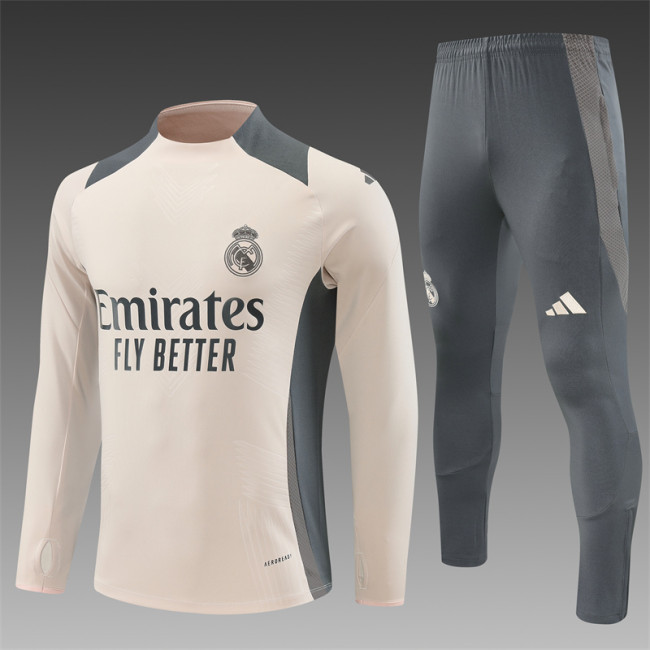 24/25 Real Madrid Adult training suit light yellow 2