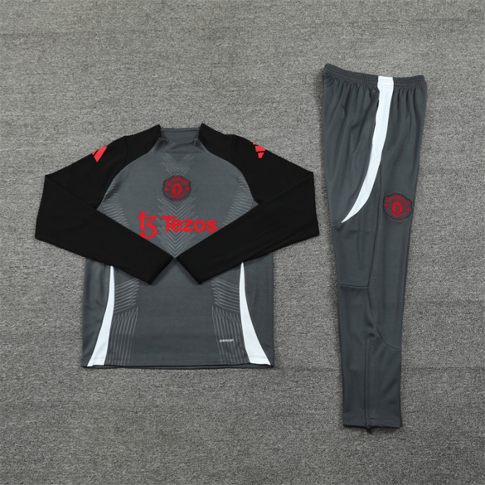 24/25 Manchester United kids training suit dark grey 1