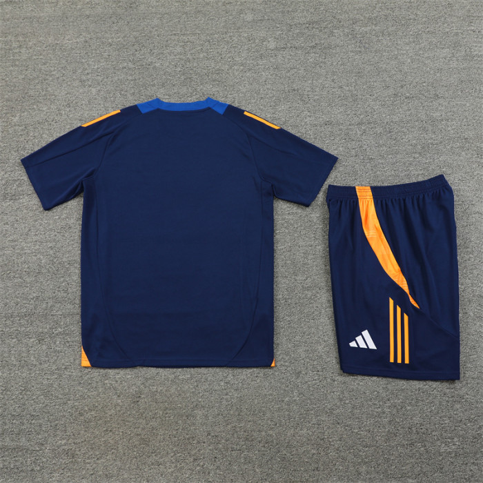 24/25 Juventus Short sleeve Royal Blue training Adult suit