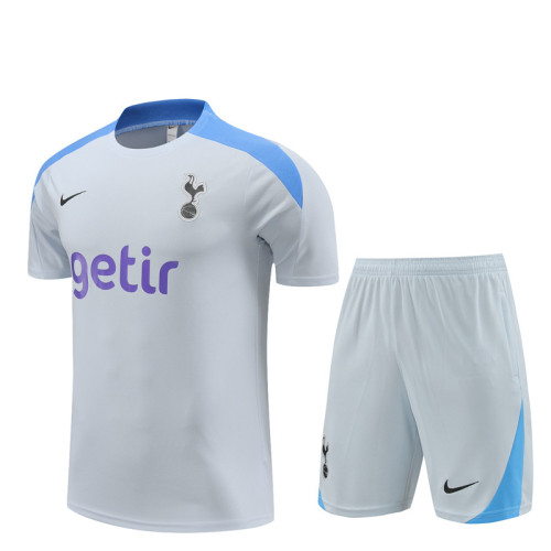 24/25 Tottenham Hotspur kids Short sleeve light gray training suit