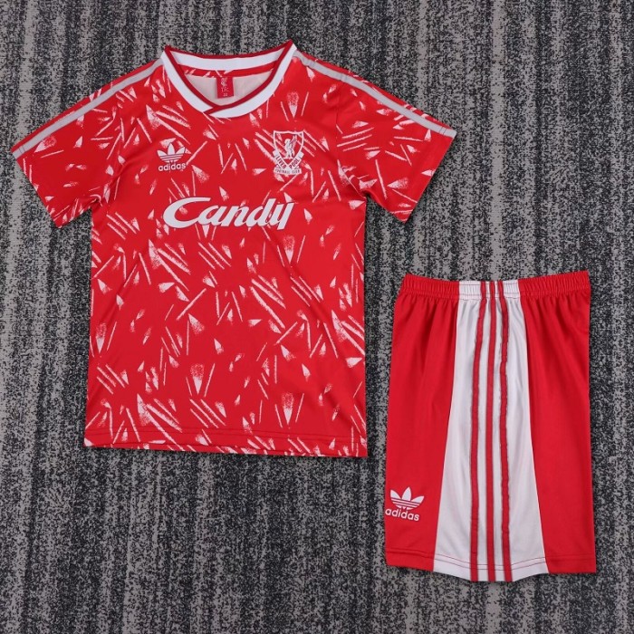 Retro 89/91 liverpool home kids kit
