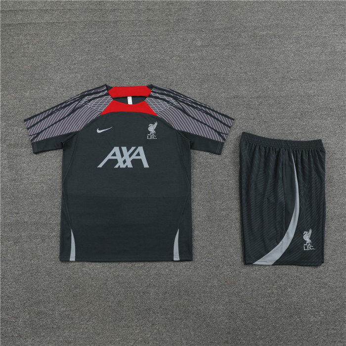 24/25 Liverpool kids Short sleeve Dark gray training suit