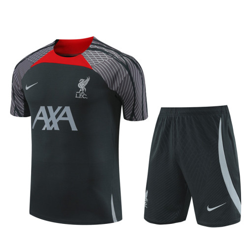 24/25 Liverpool kids Short sleeve Dark gray training suit