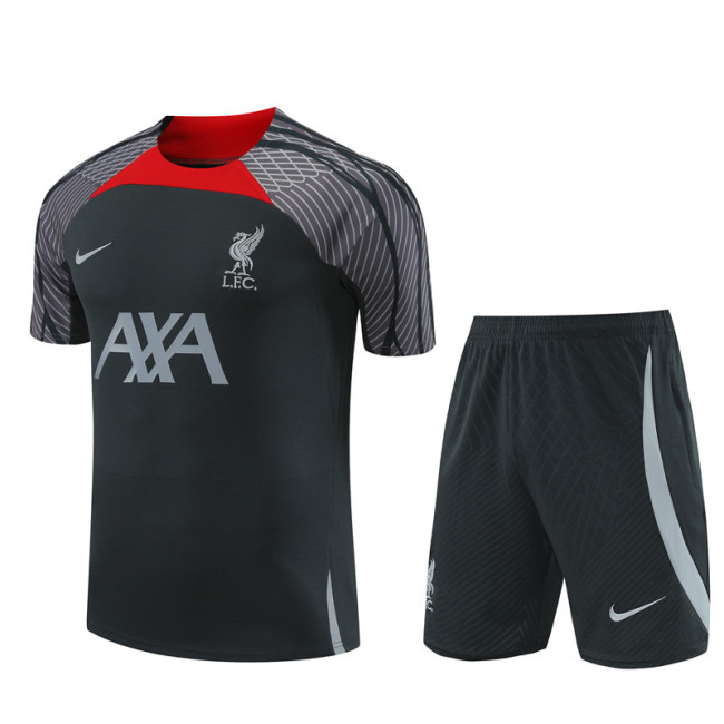 24/25 Liverpool kids Short sleeve Dark gray training suit