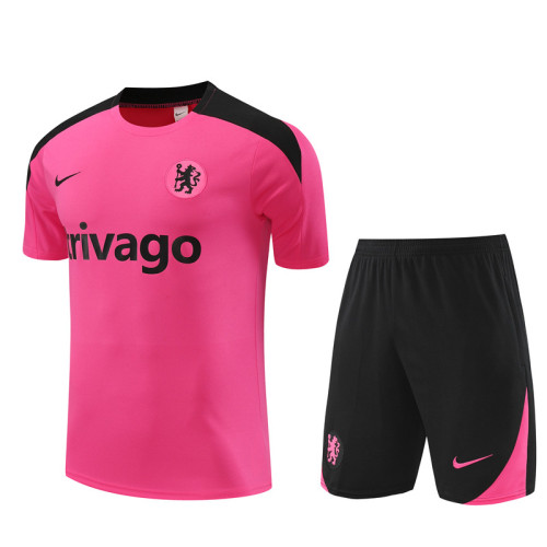 24/25 Chelsea short -sleeved pink training suit