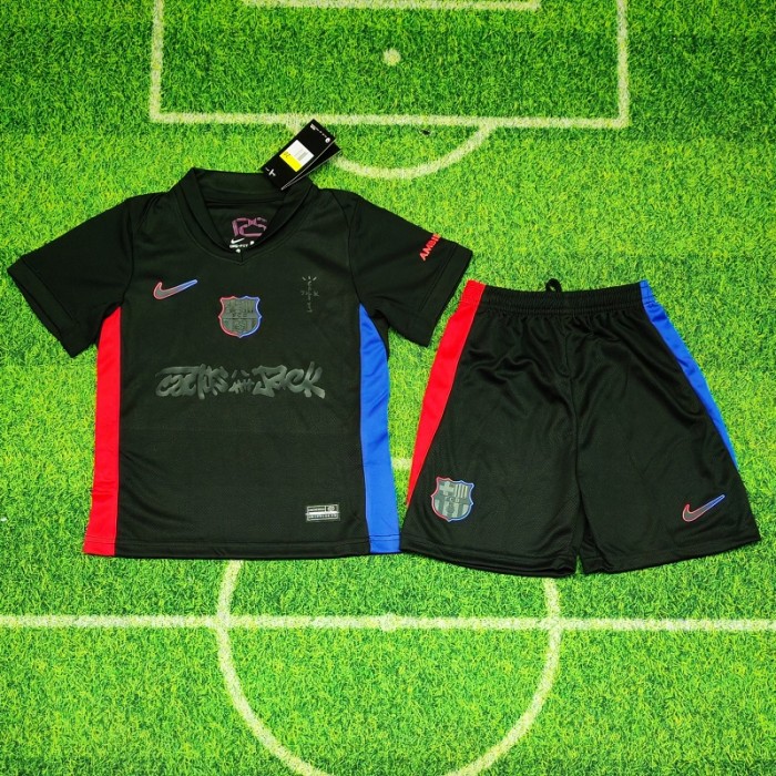 25/26 Barcelona Away & Travis Scott kids kit
