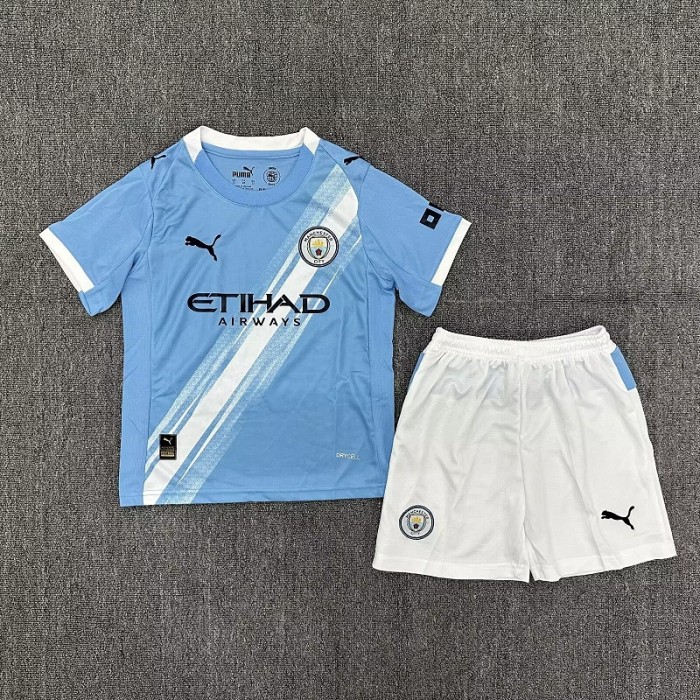 25/26 Manchester City home kids kit