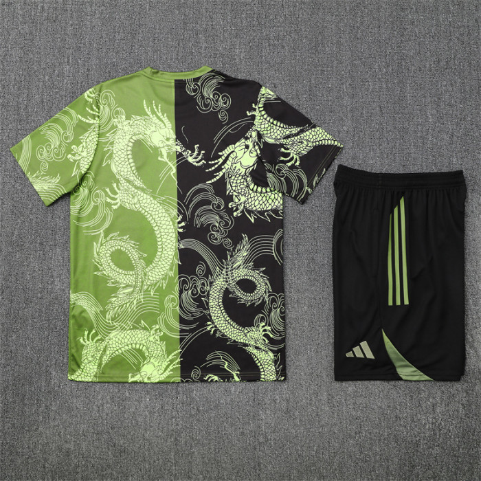 25/26 Real Madrid kids Short sleeve training suit green black