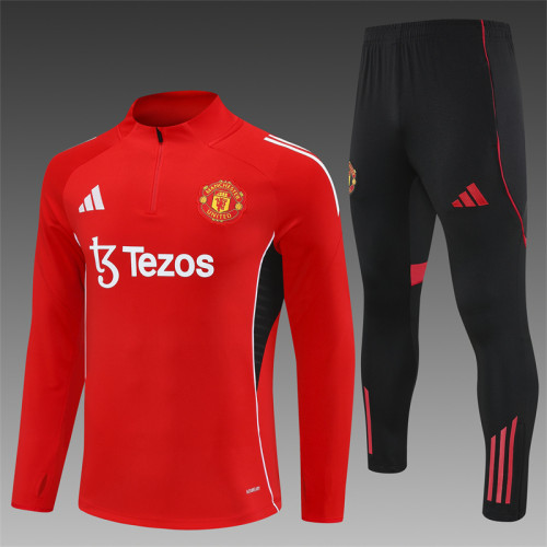 25/26 Manchester United kids training suit red