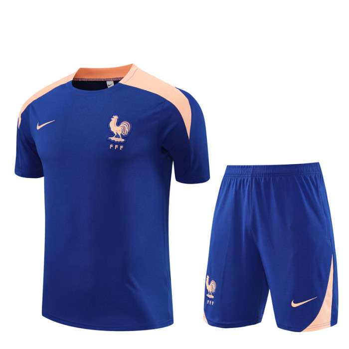 25/26 France short sleeved training  Adult suit royal blue