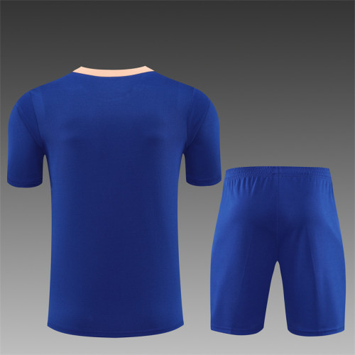 25/26 France kids short sleeved training suit royal blue